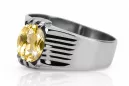 Vintage craft Ring Yellow Peridot Sterling silver 925 vrc007s